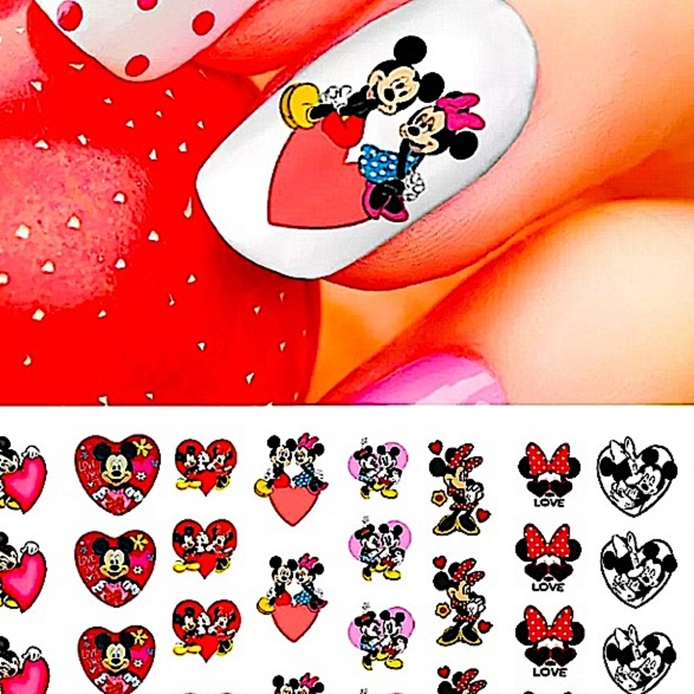 💌BO/GO$6 Mickey and Minnie Valentine’s Day water Transfer Nail Decals